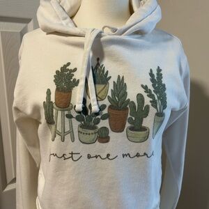 White Hoodie with Plant Design